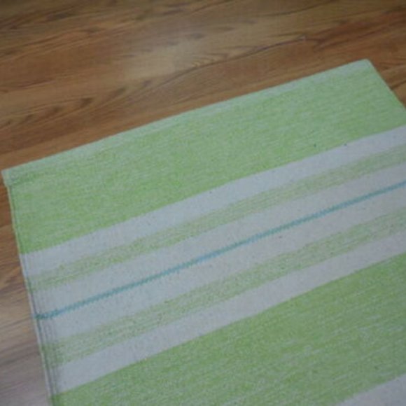 2.3x3.9 green white stripe Turkish area rug - Picture 8 of 12
